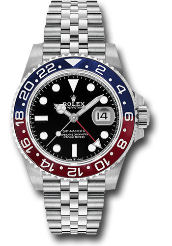 Rolex Steel GMT-Master II 40 Watch - Blue And Red Pepsi Bezel - Black Dial - Jubilee Bracelet