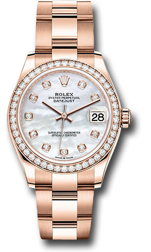 Rolex Everose Gold Datejust 31 Watch - Diamond Bezel - Silver Diamond Dial - Oyster Bracelet