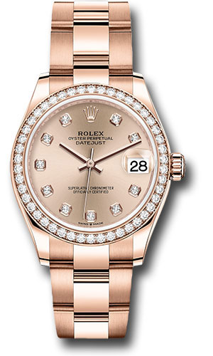 Rolex Everose Gold Datejust 31 Watch - Diamond Bezel - Rosé Diamond Dial - Oyster Bracelet