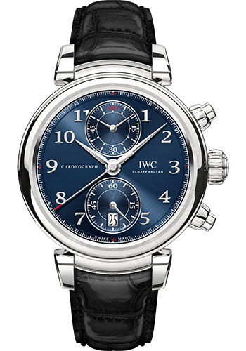 IWC Da Vinci Chronograph Edition Laureus Sport for Good Foundation Limited Edition of 1500 Watch - 42.0 mm Stainless Steel Case - Blue Dial - Black Alligator Strap