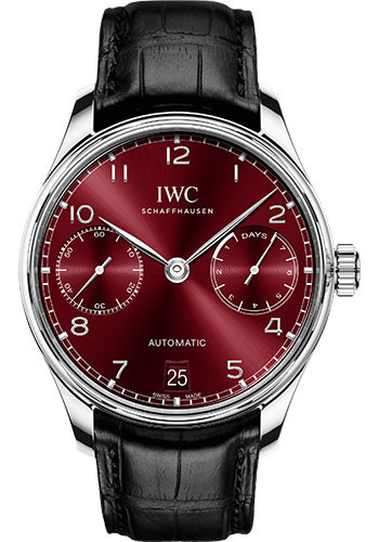 IWC Portugieser Automatic - Stainless Steel Case - Burgundy Dial - Black Alligator Leather Strap