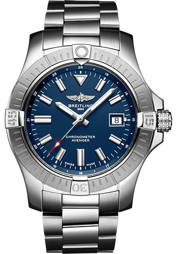 Breitling Avenger Automatic 43 Watch - Stainless Steel - Blue Dial - Metal Bracelet