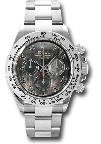 Rolex White Gold Cosmograph Daytona 40 Watch - Dark Mother-Of-Pearl Roman Dial