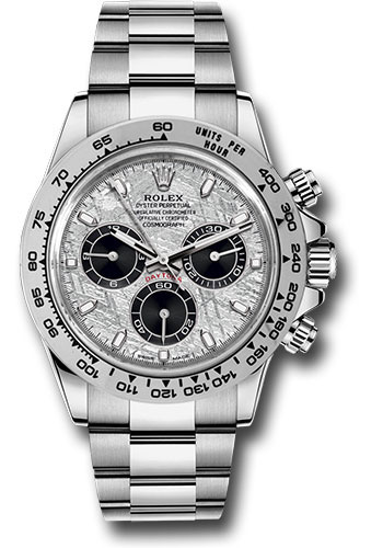 Rolex White Gold Cosmograph Daytona 40 Watch - Meteorite and Black Index Dial - Oyster Bracelet