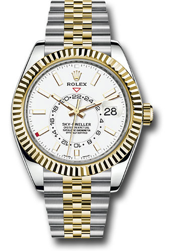 Rolex Yellow Rolesor Oyster Perpetual Sky-Dweller - White Index Dial - Jubilee Bracelet