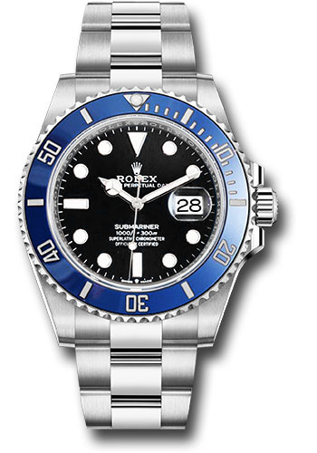 Rolex White Gold Submariner Date Watch - Sapphire And Diamond Bezel - Blue Dial