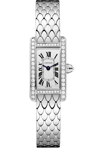 Cartier Tank Américaine Watch - 27 mm White Gold Diamond Case - Diamond Bezel - Diamond Dial
