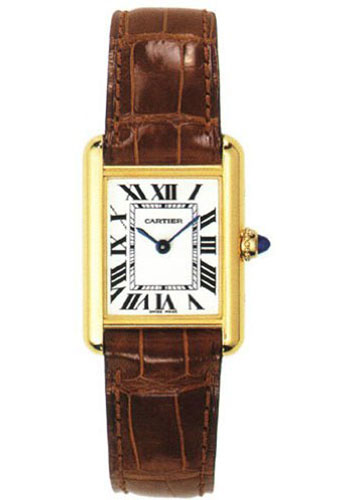 Cartier Tank Louis Cartier Watch - Small Yellow Gold Case - Alligator Strap