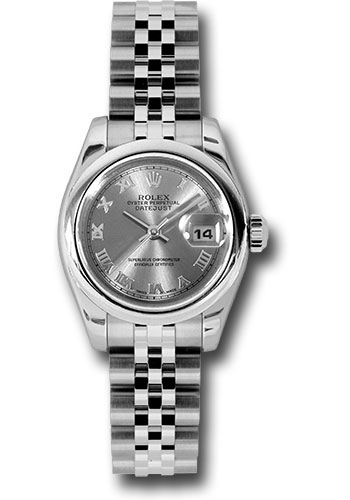 Rolex Steel Lady-Datejust 26 Watch - Domed Bezel - Rhodium Roman Dial - Jubilee Bracelet