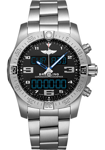 Breitling Exospace B55 Watch - Titanium - Volcano Black Dial - Titanium Bracelet