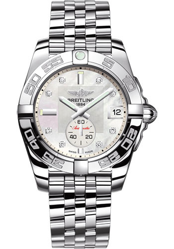 Breitling Galactic 36 Automatic Watch - Steel - Pearl Diamond Dial - Steel Bracelet