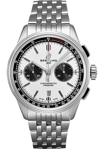 Breitling Premier B01 Chronograph Watch - 42mm Steel Case - Silver Dial - Steel Bracelet