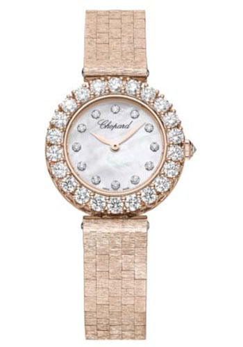 Chopard L'Heure Du Diamant Watch - 26.00 mm Rose Gold Diamond Case - Mother-Of-Pearl Diamond Dial - Rose Gold Bracelet