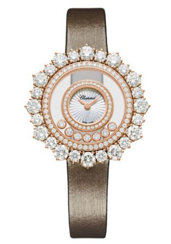 Chopard Happy Diamonds Joaillerie Watch - 36.30 mm Rose Gold Diamond Case - Guilloché Mother-Of-Pearl Dial