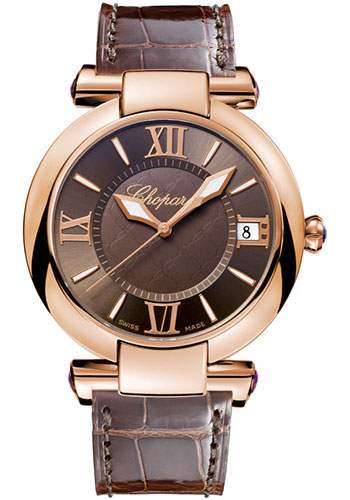 Chopard Imperiale 40 mm Watch - Chopard Imperiale 40 mm 40.00 mm Rose Gold Case - Brown Dial - Brown Glossy Alligator Strap