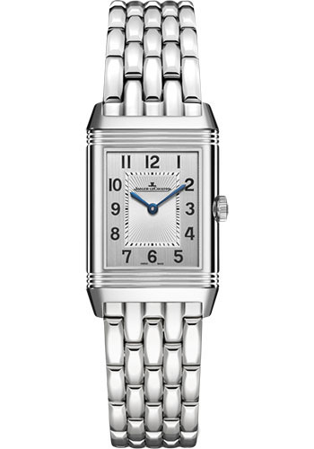 Jaeger-LeCoultre Reverso Classic Small Duetto Watch - 34.2 mm Stainless Steel Case - Guilloche Front Dial - Steel Bracelet