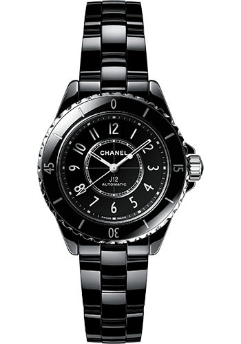 Chanel J12 Automatic Watch - 33mm Black Ceramic And Steel Case - Black Dial - Black Ceramic Bracelet