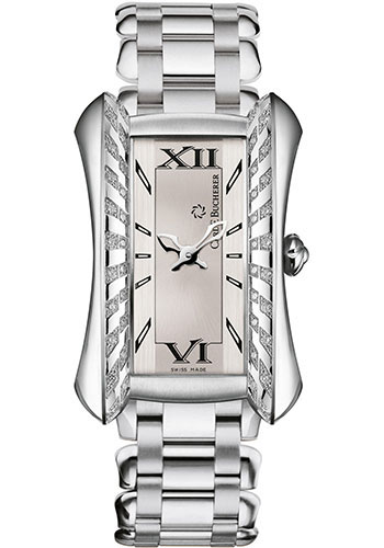 Carl F. Bucherer Alacria Diva Watch - Steel Diamond Case - Diamond Bezel - Silver Dial
